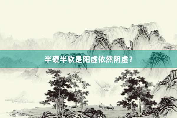 半硬半软是阳虚依然阴虚？